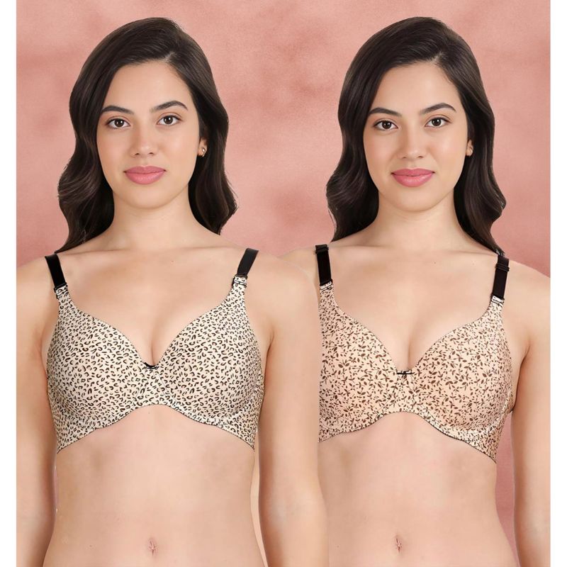 Shyaway Broad Winged Seamless Multiway Wired T-Shirt Bras (Pack of 2) (32B)