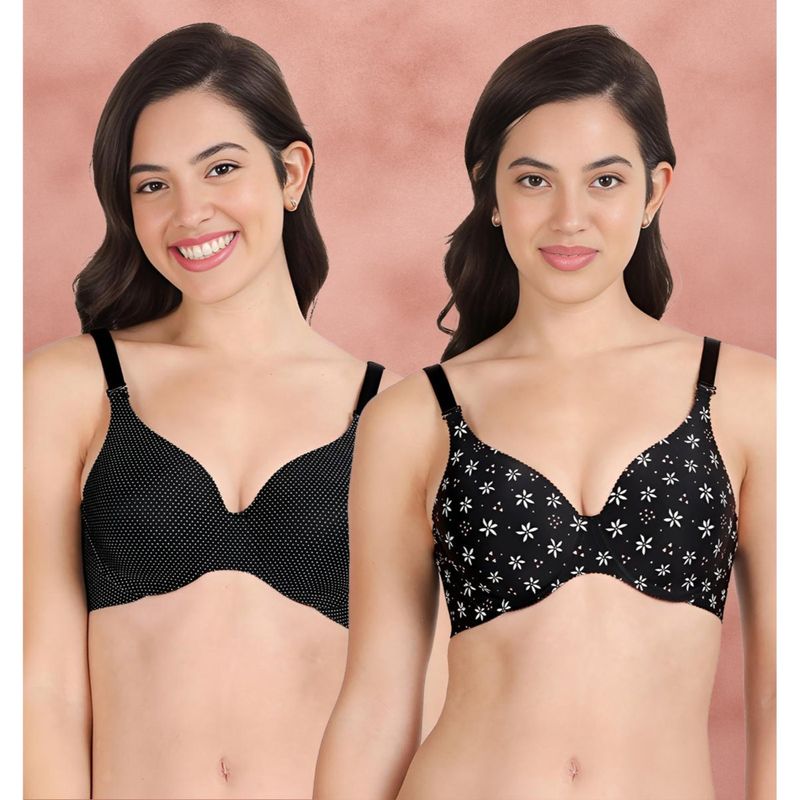 Shyaway Broad Winged Seamless Multiway Wired T-Shirt Bras (Pack of 2) (32B)
