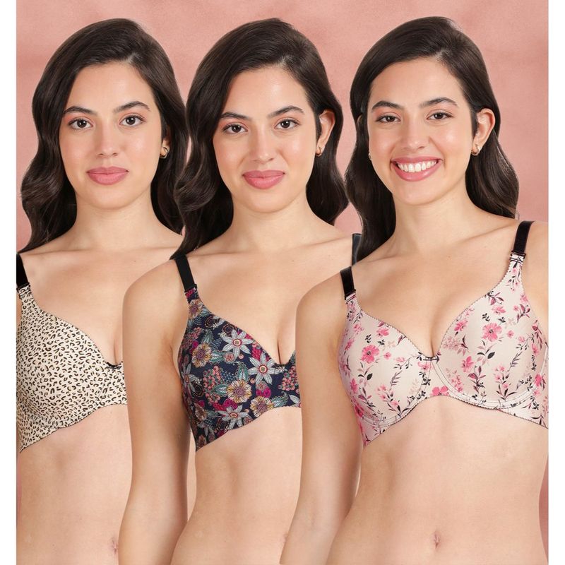 Shyaway Broad Winged Seamless Multiway Wired T-Shirt Bras (Pack of 3) (32B)
