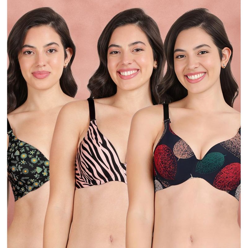 Shyaway Broad Winged Seamless Multiway Wired T-Shirt Bras (Pack of 3) (32B)