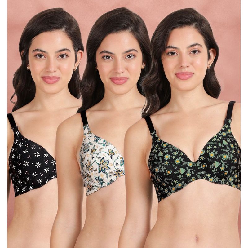 Shyaway Broad Winged Seamless Multiway Wired T-Shirt Bras (Pack of 3) (32B)