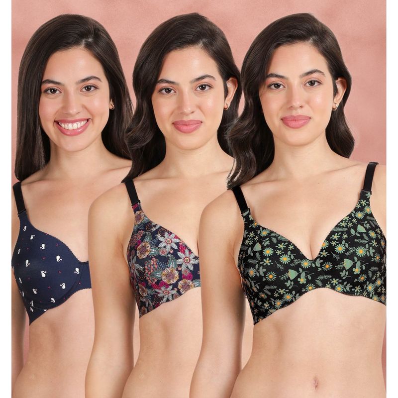 Shyaway Broad Winged Seamless Multiway Wired T-Shirt Bras (Pack of 3) (32B)