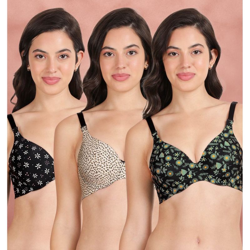 Shyaway Broad Winged Seamless Multiway Wired T-Shirt Bras (Pack of 3) (32B)