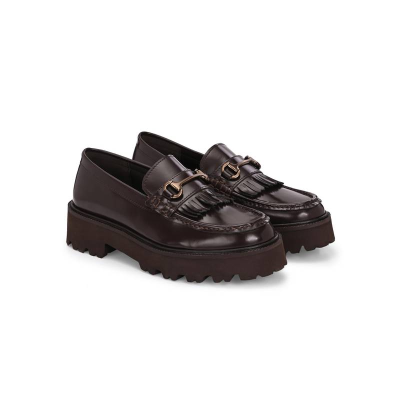 Delize Women Brown Light Leather Loafers (UK 3)