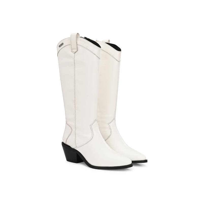 Delize Women White Vegan Leather Casual Boots (UK 3)