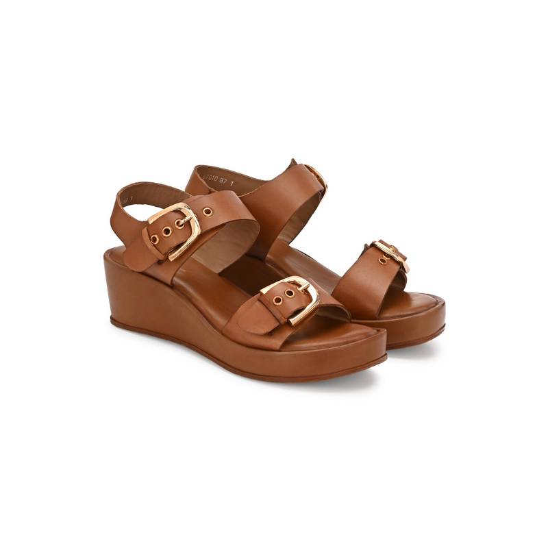 Delize Women Brown Wedges Heels (UK 3)