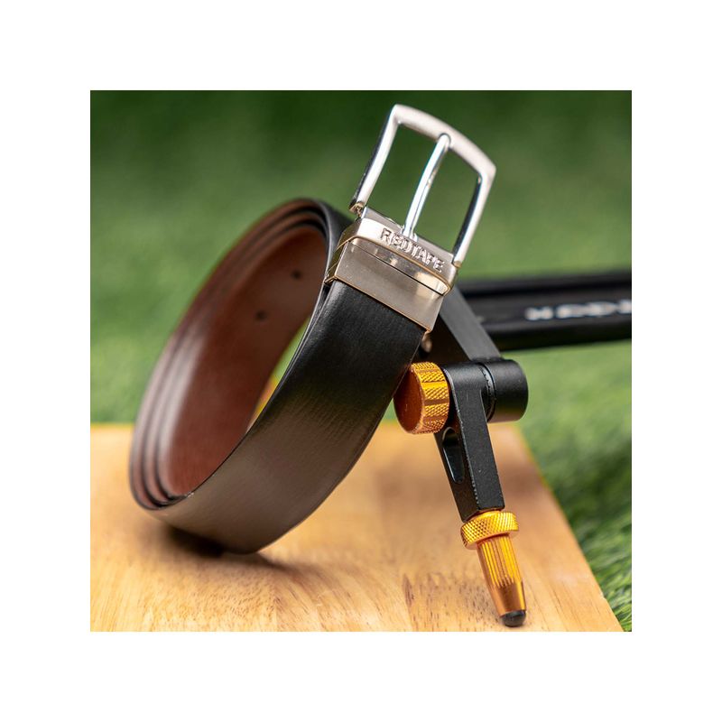 Red Tape Men Black Brown Formal Leather Belt (38)