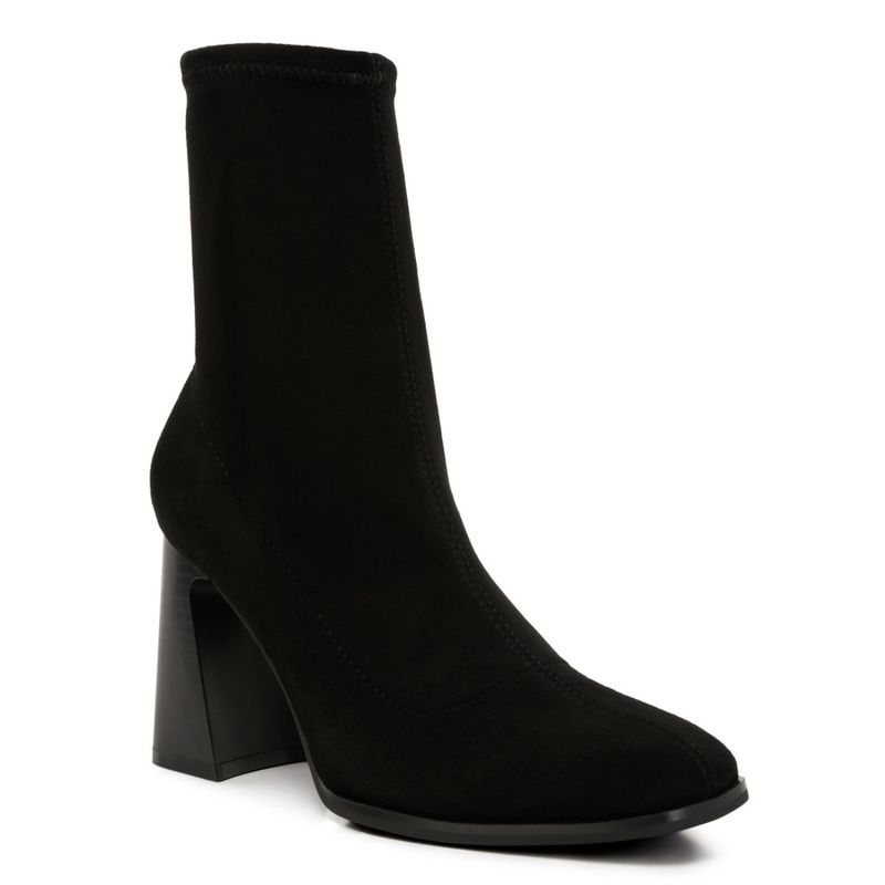 London Rag Black Candid Flared Block Heel Boots (EURO 39)