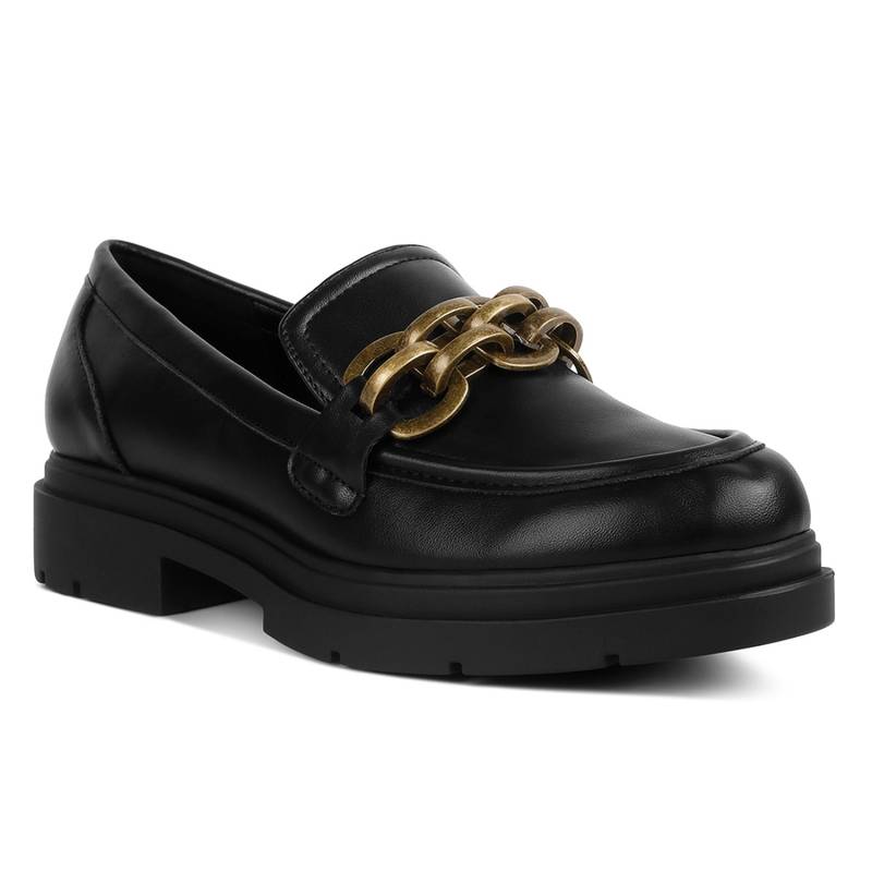 London Rag Arthus Black Chunky Block Loafers (EURO 40)