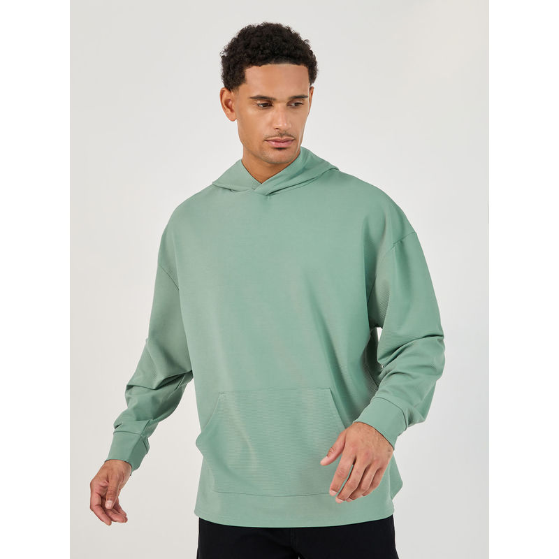 Styli Men's Rib Solid Oversized Fit Hoodie (S)