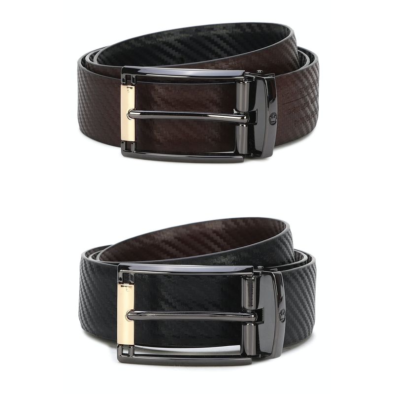 Louis Philippe Black Reversible Belt (lpblgrgff202043) - S