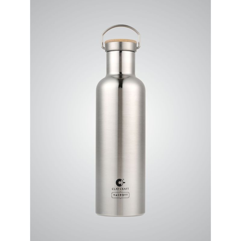 CLAY CRAFT Silver Melissa Double Walled 24 Hours Hot and Cold Bottle (900ml)
