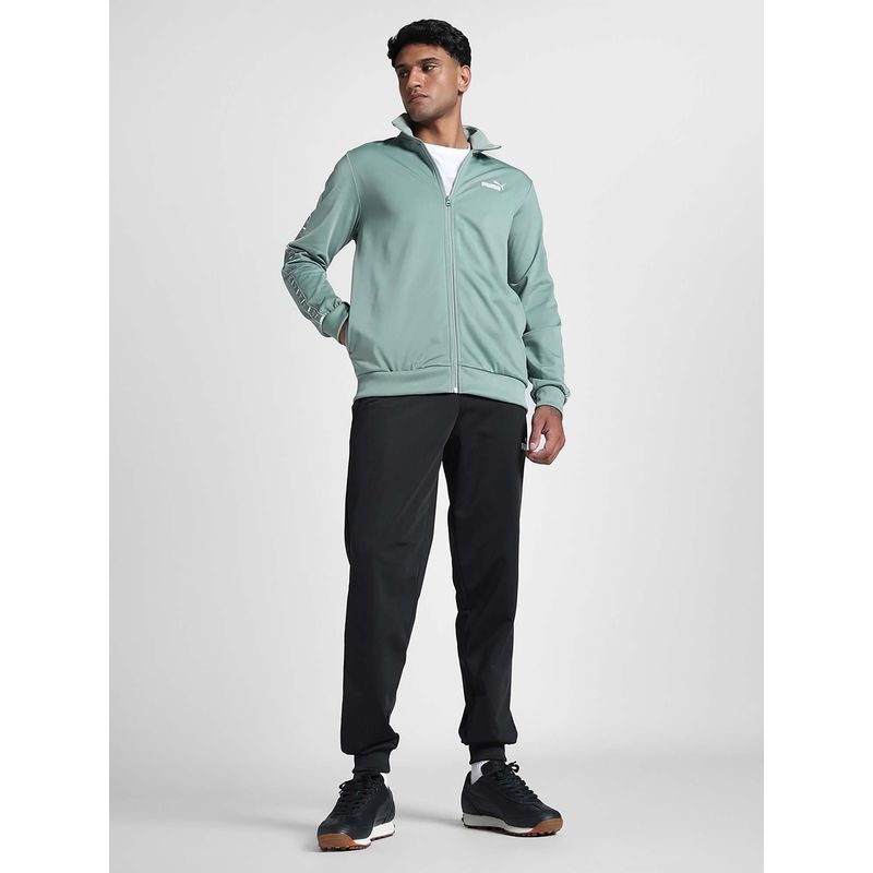 Puma Green Solid Regular Fit Jacket and Joggers (Set of 2) (XL)