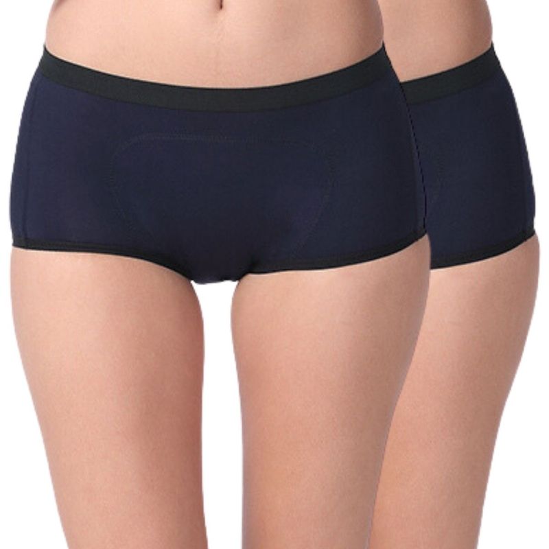 Adira Periods Panty Modal Boxer For Women Fit Pack Of - 2 - Navy Blue (L)