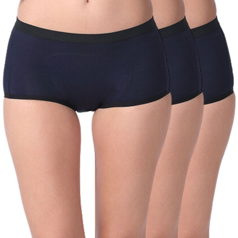 Adira Periods Panty Modal Boxer For Women Fit Pack Of - 3 - Navy Blue (2XL)