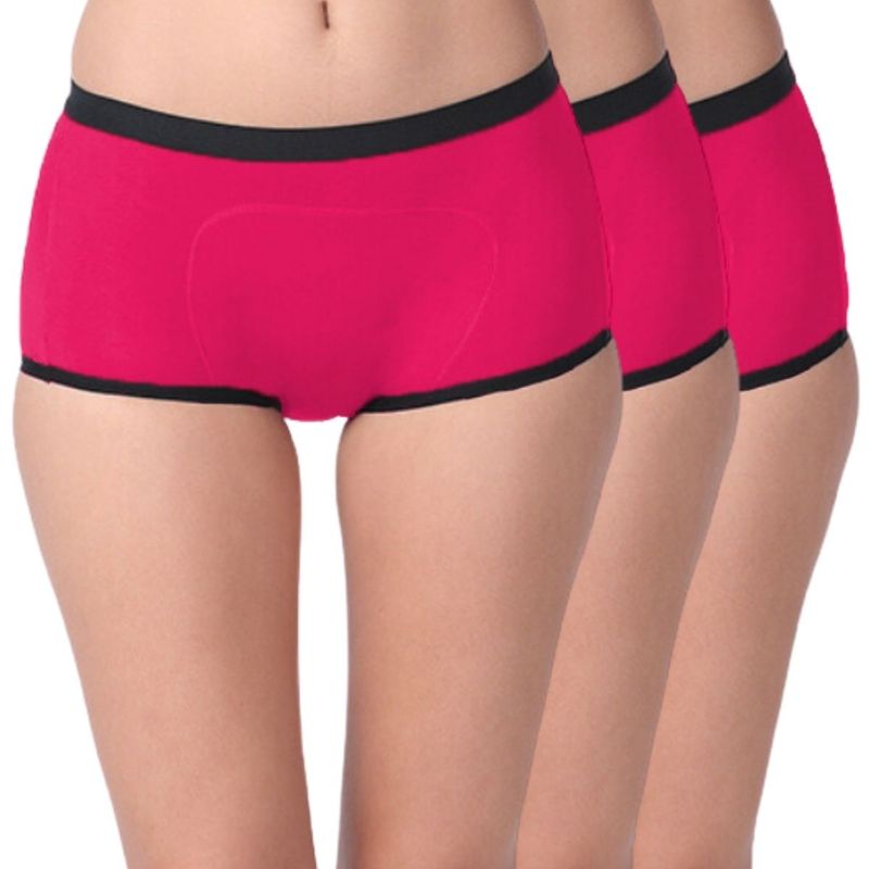 Adira Periods Panty Modal Boxer For Women Fit Pack Of - 3 - Fuschia (L)
