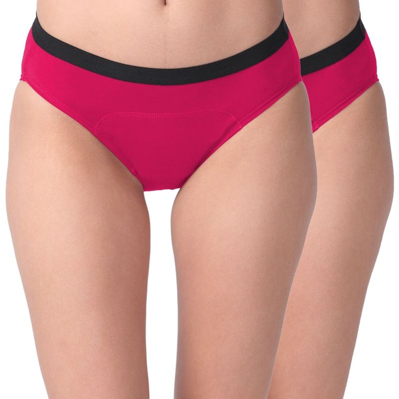 Adira Period Panty Modal Hipster For Women Hipster Fit Pack Of 2 - Fuschia (L)