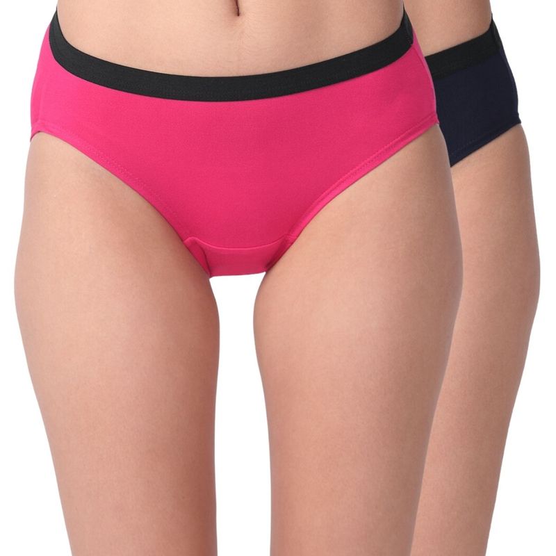Adira Modal Cotton Panties Womens Underwear Super Soft Cotton Pack Of 2 - Pink & Navy Blue (2XL)