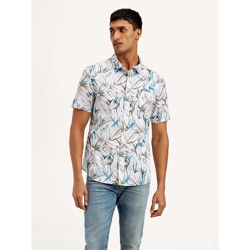 Levi's White Men's Floral Slim Fit Shirt (M)