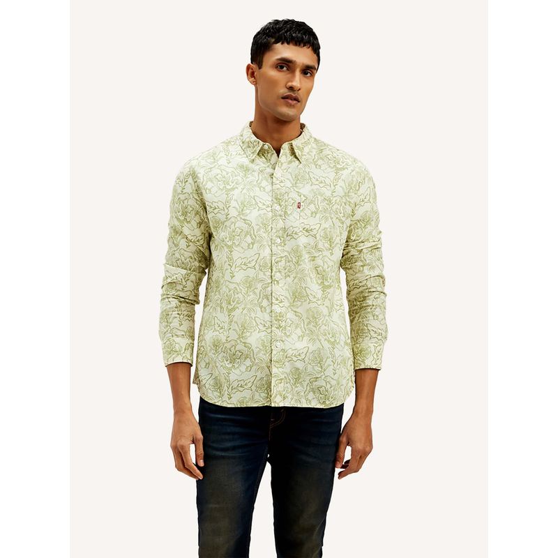 Levi's Green Men's Floral Slim Fit Shirt (M)
