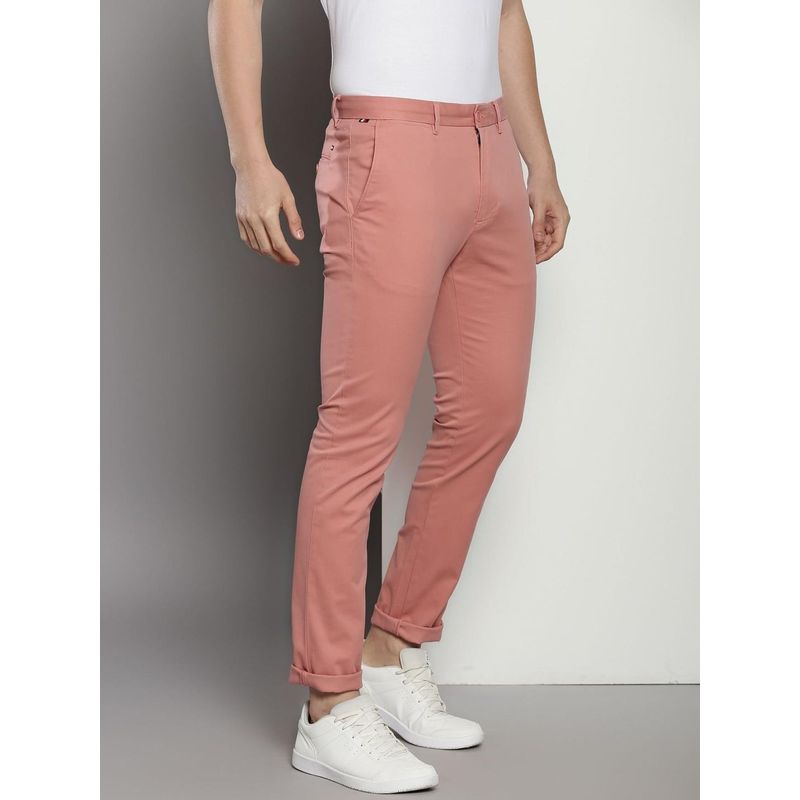 Tommy Hilfiger Slim Fit Solid Mid Rise Chinos Trouser - Pink (30)