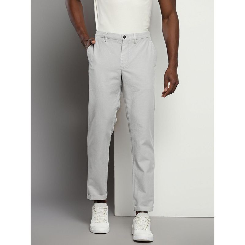 Tommy Hilfiger Regular Fit Solid Mid Rise Chinos Trouser - Grey (38)