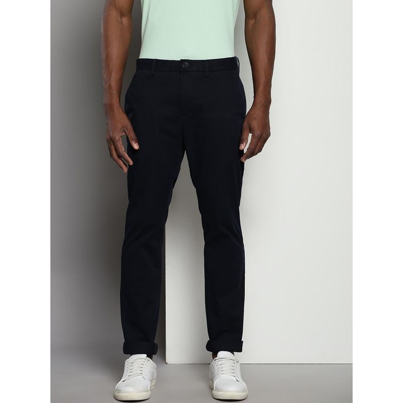 Tommy Hilfiger Slim Fit Solid Mid Rise Chinos Trouser - Navy Blue (30)