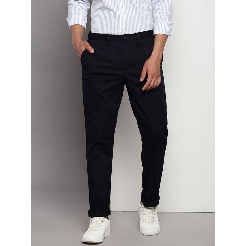 Tommy Hilfiger Regular Fit Solid Mid Rise Chinos Trouser - Black (30)