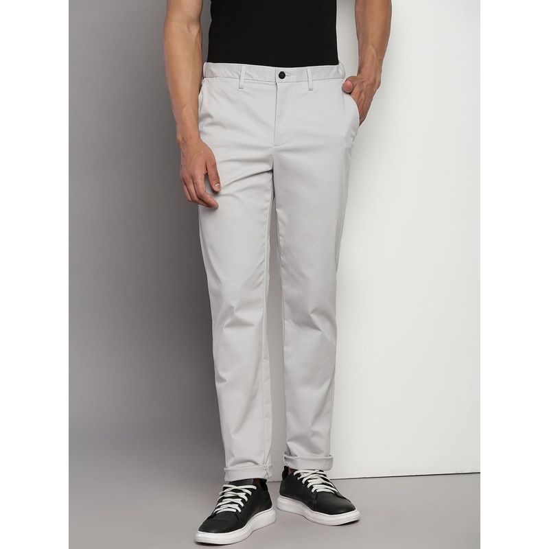 Tommy Hilfiger Regular Fit Solid Mid Rise Chinos Trouser - Grey (38)