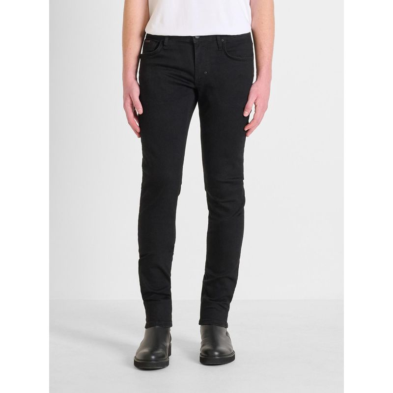 Antony Morato Men Black Solid Mid Rise Tapered Fit Jeans (30)