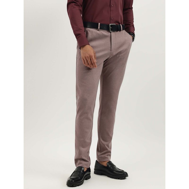 United Colors of Benetton Mauve Solid Relaxed Fit Knit Trouser (28)