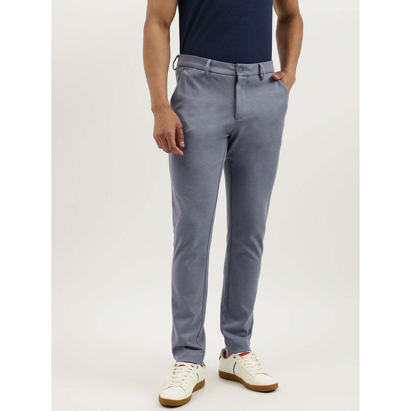 United Colors of Benetton Blue Solid Relaxed Fit Knit Trouser (34)