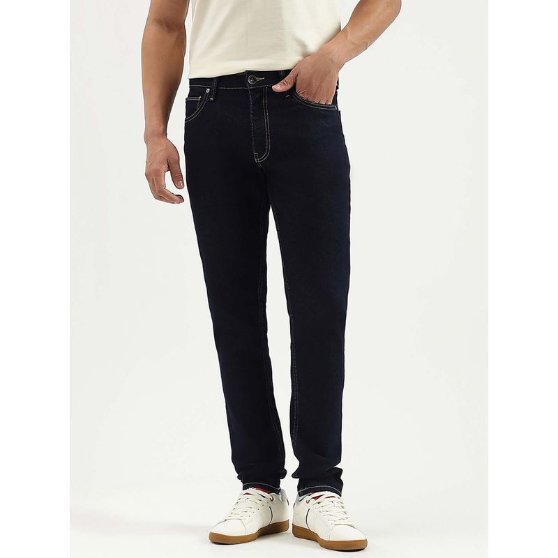 United Colors of Benetton Blue Solid Slim Fit Jeans (42)