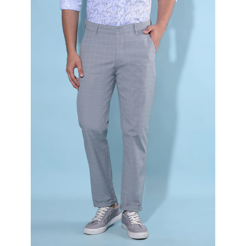 CRIMSOUNE CLUB Mens Grey Checked Trousers (30)