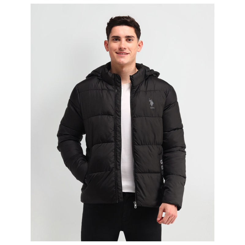 U.S. Polo Assn. Denim Co. Solid Black Full Sleeves Jacket (L)