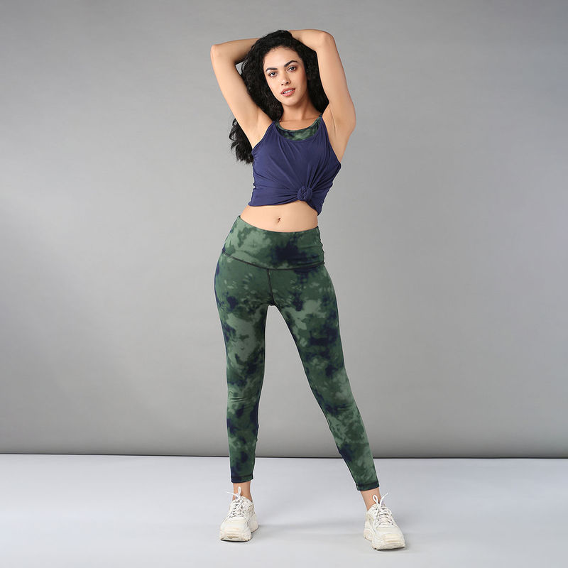 Tuna London Top With Inbuilt Bra And Tie And Dye Leggings (Set of 2) (S)