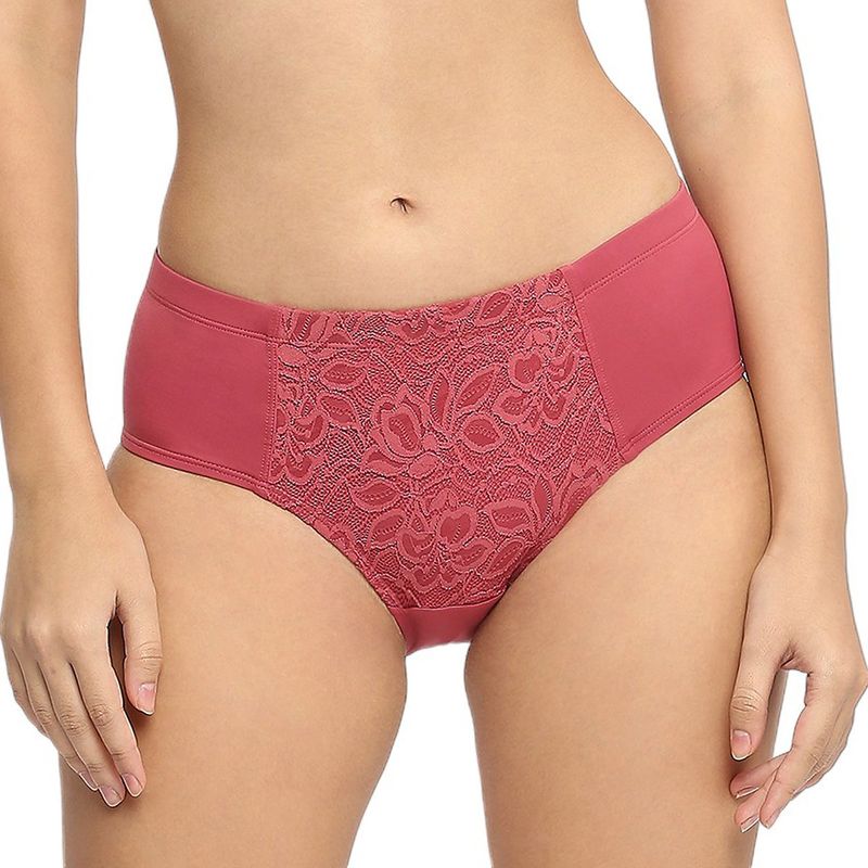 SOIE Women Mid Waist Full Coverage Lace Brief (2XL)