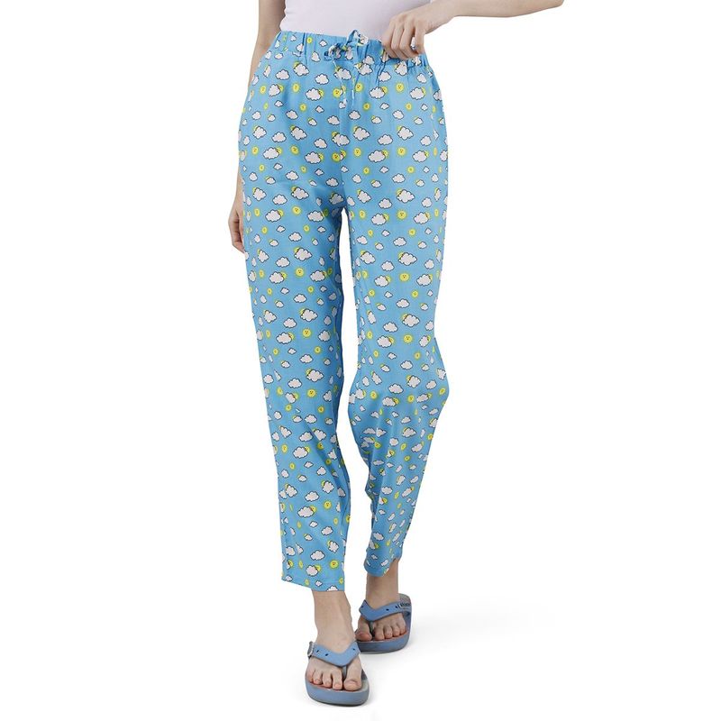 SOIE Women Printed Pyjama with Pockets (L)