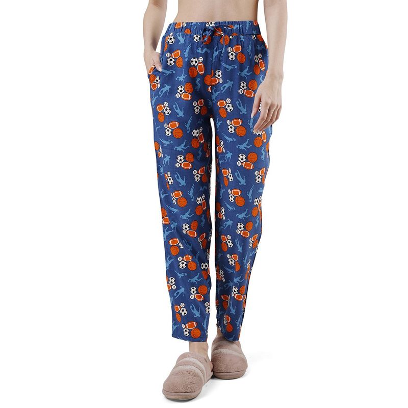 SOIE Women Printed Pyjama with Pockets (M)