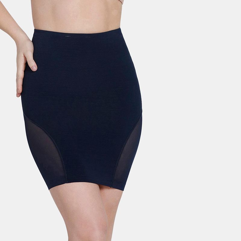 Zivame All Day Short Length Shaping Skirt - Sky Captain (L)