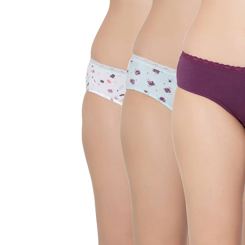 Triumph Cotton Printed Midi Bikini - Pack of 3 - Multi-Color (M)