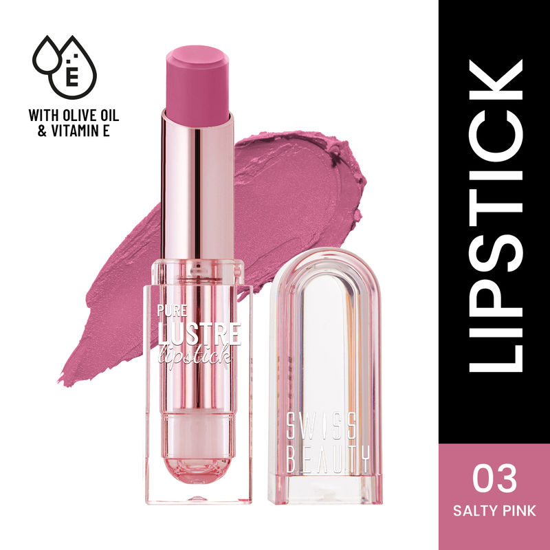 Swiss Beauty High Shine Finish Smooth Glide Pure Lustre Lipstick - 3 Salty Pink