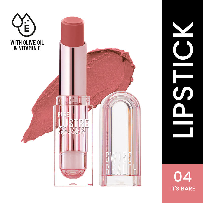 Swiss Beauty High Shine Finish Smooth Glide Pure Lustre Lipstick - 4 It's Bare