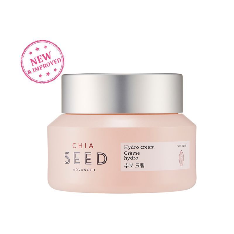 The Face Shop Chia Seed Deeply Hydrating Cream with Vitamin B12 - Korean Beauty Glow Moisturizer