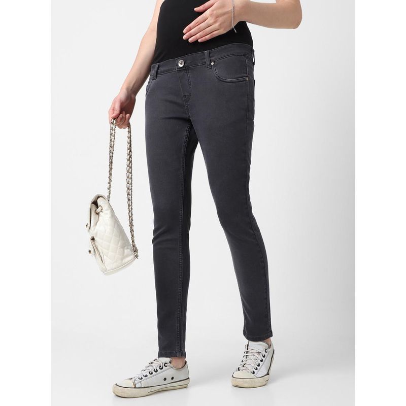 Mystere Paris Charcoal Black Maternity Jeans (M)