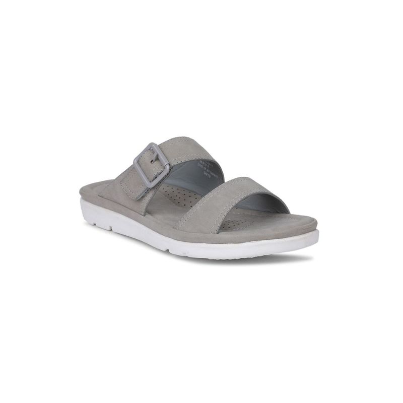 Bata Solid/Plain Grey Sandals (UK 5)