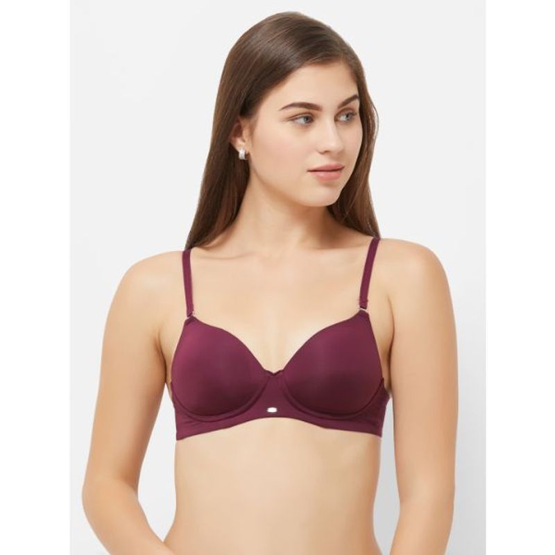 SOIE Semi Covered Padded Non-Wired Bra - WALMART-WINE (34D)