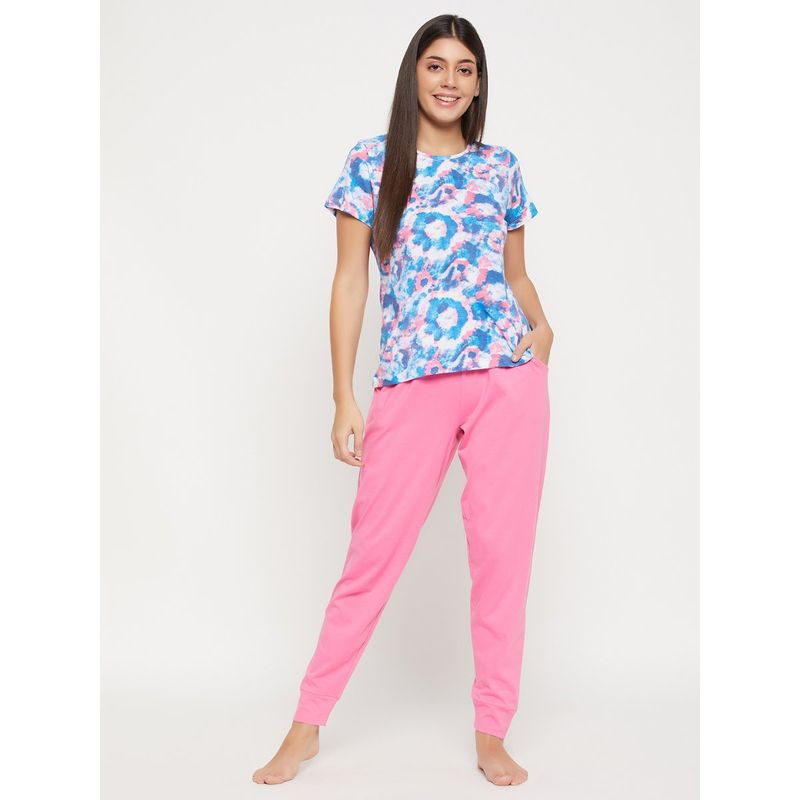 Clovia Cotton Printed Top & Pyjama (Set of 2) (S)