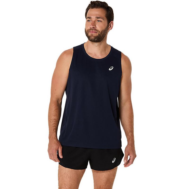 ASICS Mens Running T-Shirt Navy Blue (L)