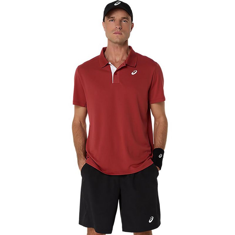 ASICS Mens Tennis Polo T-Shirt Red (S)